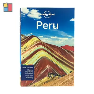 Impresión de libros de China a todo color, libro de historietas OEM, Manual turístico de planeta solitario, Perú, tapa blanda, impresión de libros a granel personalizada