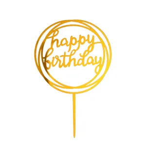 2021 नई खुश जन्मदिन का केक सहायक पाक सजावट पार्टी आपूर्तिकर्ता खुश जन्मदिन का केक अव्वल सोने