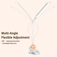 Lampe de bureau LED flexible rechargeable de type C avec pince col de cygne, lumière de lecture 3 couleurs pour l'étude, le bureau et la chambre