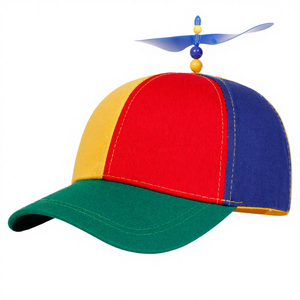 Kids Color Block <b>Propeller</b> Baseball Cap Rainbow Contrast Sun <b>Hat</b> Unisex Spring Summer - Product Image 4