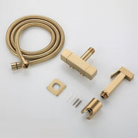 Ensemble de pulvérisateur mural pour bidet de salle de bain moderne en acier inoxydable doré brossé, écologique et facile à installer
