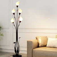Lámpara de Pie Moderna de Aluminio con Forma de Flor LED, Decoración Creativa para el Hogar
