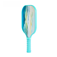 Ensemble de raquettes de pickleball en fibre de verre et carbone de 14 mm d'épaisseur, 245 g, avec logo OEM et motif personnalisé, pour l'entraînement