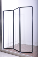 Cabine de douche à montage facile avec cadre en alliage d'aluminium et verre revêtu, installation DIY facile pour salle de bain, paroi de douche noire
