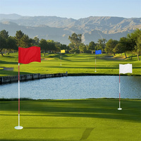 Drapeau de golf en nylon 420D à double couture, 20x14 pouces, avec tube d'insertion en plastique, couleur unie, pour parcours de golf et practice