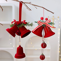 Offre Spéciale : Pendentifs Clochettes de Noël en Stock – Décorations Personnalisées pour Sapin de Noël en Forme de Cloche Rouge Vin – Ornements de Noël en Plastique