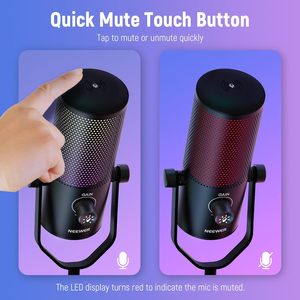 Microphone de jeu USB Neewer avec effet lumineux RVB, Plug & Play, fonctionnement silencieux et gain réglables en un <span class=keywords><strong>clic</strong></span>, CM24 - Product Image 4