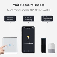 Tuya WiFi sentuh tombol redup, aplikasi kehidupan pintar pengontrol kecerahan lampu LED kontrol pengatur waktu suara standar UK/EU Max 10A saat ini