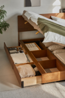 XUXIE Cadre de lit en bois massif au design moderne pour intérieur Mobilier de chambre à coucher de luxe élégant et discret