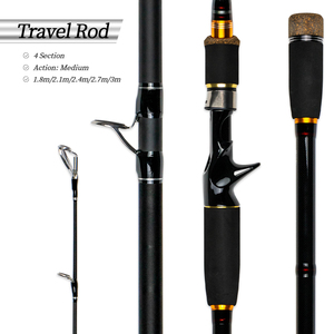 Leurre de pêche en rivière <span class=keywords><strong>Canne</strong></span> à pêche Spinning Casting Rod Travel Rod 1.8m 2.1m 2.4m 2.7m 3m 4 Section Fishing Travel Lure Rod for Bass - Product Image 1