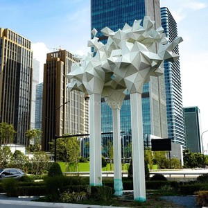 Tượng điêu khắc cây lớn ngoài trời Vincentaa, đèn chiếu sáng tùy chỉnh, chất liệu thép không gỉ - Product Image 4