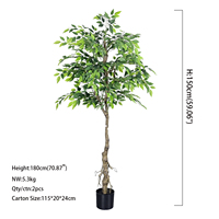 Mini bonsaï réaliste de style INS, plante verte artificielle en pot, grand arbre décoratif d'intérieur
