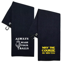 Vente chaude Accessoires De Golf Serviettes De Golf Personnalisables Avec Mousqueton Robuste Clip Microfibre Gaufre Broderie Serviettes De Golf