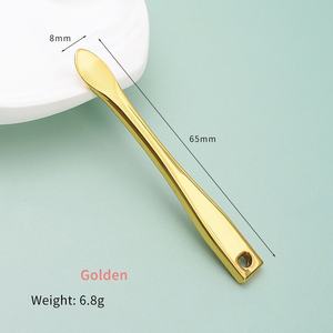 韓国再利用可能なローズゴールドスキンケアスパチュラスプーン亜鉛合金ミニメタル化粧品スパチュラ - Product Image 5