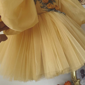 Abito <span class=keywords><strong>da</strong></span> Cerimonia per <span class=keywords><strong>Bambina</strong></span> di Un Anno, Vestito <span class=keywords><strong>da</strong></span> Principessa con Fiori, Lungo fino al Pavimento con Maniche a Sbuffo, in Poliestere, per l'Estate - Product Image 4