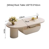 Table basse ovale moderne et créative avec plateau en marbre, table d'appoint de luxe, éclairage écologique, durable, facile à nettoyer, mobilier haut de gamme pour