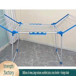 Estante telescópico grande para toallas, colgador de tela plegable que ahorra espacio, tendedero de ropa de <span class=keywords><strong>Metal</strong></span> desmontable Air para uso en el baño - Product Image 3