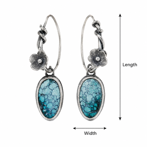 Nuovi Orecchini a Cerchio Irregolari con Rose e Turchese, Stile Bohémien, Ornamenti Floreali Personalizzati per Uso Quotidiano Femminile - Product Image 5