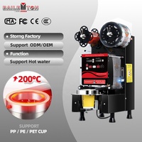 Machine de scellage entièrement automatique Baiwin pour gobelets en plastique PP, PE, PET, gobelets en papier, gobelets pour boissons chaudes, et gobelets à thé Boba/Bubble Tea
