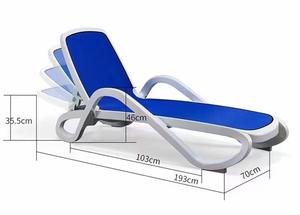 Hiện đại hồ bơi ngoài trời đồ nội thất thoải mái có thể gập lại nhựa sunbed Chaise Lounger bền bãi biển bơi khách sạn sử dụng sống - Product Image 2