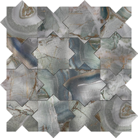 Nouvelle mosaïque en acier inoxydable de style chinois de luxe pour cuisine et mur de fond