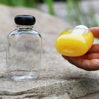 Mini Bouteilles Plates Mignonnes de 100 ml en Plastique pour Jus, Flacons de 3,4 oz pour Vin, Liqueur et Spiritueux