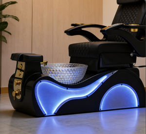 Pedicure Chair Electric Massage Foot <b>Bath</b> Spa Reclining Pu Seat With Led <b>Light</b> Pipeless System For Nail Salon - Product Image 3