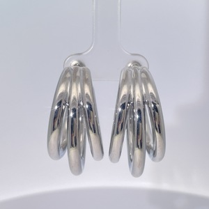 Pendientes de Aro Tianyu Gems, Diseño Simple y Clásico de Tres Capas en Forma de Jaula con Diseño Geométrico, Latón Chapado en Oro, Sin Piedras Preciosas - Product Image 4