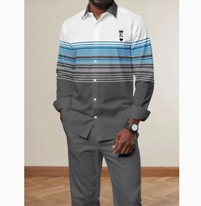 <span class=keywords><strong>Chemise</strong></span> et <span class=keywords><strong>pantalon</strong></span> pour <span class=keywords><strong>homme</strong></span>, décontractés, à manches longues, imprimés numériques 3D, anti-boulochage, en tissu popeline de polyester à pois, col rabattu, 180g - Product Image 6