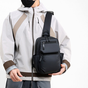 Sac bandoulière unisexe en nylon, petit, imperméable, avec fermeture éclair, pour usage quotidien, design croisé, léger, poche de rangement pour voyage - Product Image 3