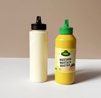 Bouteille en plastique vide de 250 ml, 375 ml, 500 ml, 1000 ml, finition mate, pour sauce chili, salade, ketchup, sauce piquante, avec bouchon à visser noir