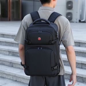 Men's Backpack Trolley <b>Bag</b> Large Capacity Oxford Cloth Business Travel Gray And Black Solid Color Soft Handle Fall 2024 - Product Image 3