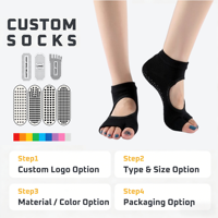 Chaussettes de danse et de yoga à orteils séparés et à empeigne ouverte, chaussettes de Pilates à deux orteils pour femmes, antidérapantes avec grip en silicone, vente en gros