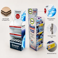 Support d'affichage au sol en carton pliable personnalisé, présentoir en papier POP avec étagères pour la promotion de la marque en supermarché