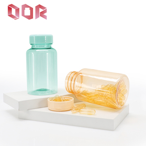 Custom Color Transparent PET <b>Plastic</b> Pill Bottle Flip Top <b>Cap</b> Empty Medicine Container Vitamin Capsule Fish Oil Supplement Green - Product Image 2