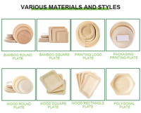 Assiettes et plateaux carrés personnalisables en feuilles de palmier biodégradables et compostables, écologiques, pour la restauration en gros