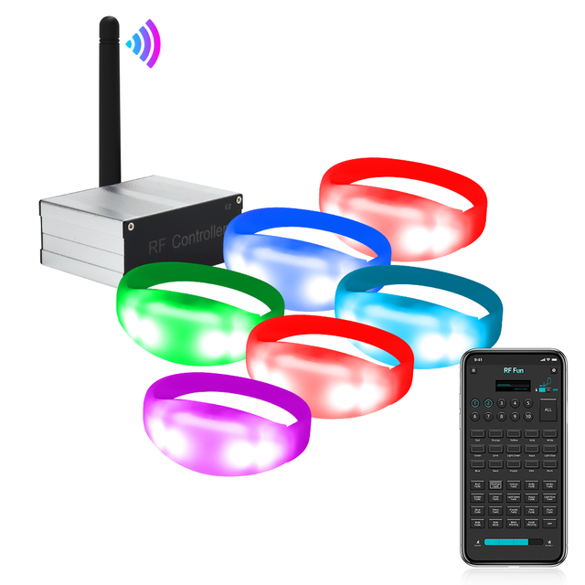 Remote Control LED Bracelet 4 Super Bright LEDs Eco-Friendly Adjustable Wristband 12-Hour Battery Life CE Certified for Parties