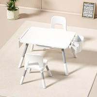 Ensemble Table et Chaise d'Étude Moderne Écologique pour Enfants avec Boîte de Rangement Latérale, Bureau Scolaire Multifonctionnel Réglable pour Enfants - Vente en Gros