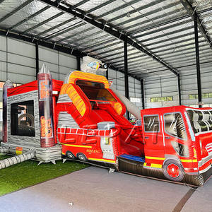 Château plein d'entrain commercial gonflable de videur de camion de pompiers pour des locations de partie d'enfants Parfait pour des locations de partie et des sociétés d'événement. - Product Image 4