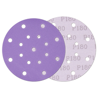 Disque de ponçage en céramique violette de 150 mm, 17 trous, auto-agrippant, auto-affûtant, pour ponçage de mastic de carrosserie automobile