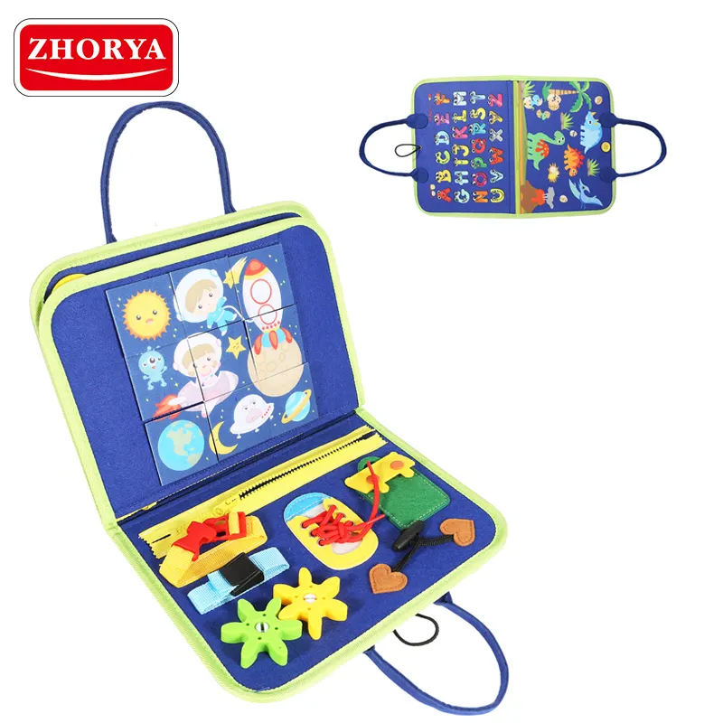 Zhorya nouveaux jouets 2023 enfants sensoriels Montessori jouets activités conseil d'apprentissage feutre enfant en bas âge occupé conseil pour bébés