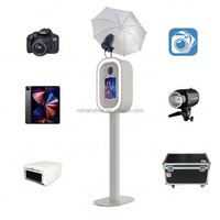 Nouvelle cabine photo DSLR/SLR pour iPad, en alliage d'aluminium, avec impression instantanée, support mobile ovale 12,9 pouces, pour 8 personnes