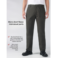 Pantalon décontracté pour homme OEM, taille haute, en molleton de coton léger, style vintage, coupe droite, anti-plis, type chino