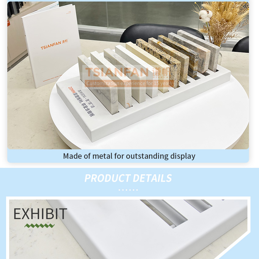 Wholesale Retail Quartz Sample Tabletop Racks Mosaic Granite Marble Artificial Stone Table Display Rack Countertop Tile Display