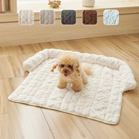 Lit pour chien carré moderne et minimaliste en peluche, respirant, chaud et doux, en polaire, lavable, pour chiot et chat, pour l'intérieur