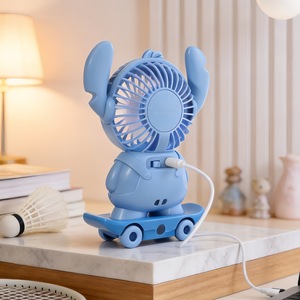 LingPan Cartoon <b>USB</b> Fan With <b>Led</b> <b>Light</b> And Pencil Sharpener Skateboard Design For Desk Use - Product Image 2