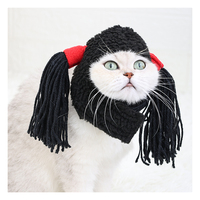 Vêtements pour chiens en gros, Perruque amusante à double queue de cheval pour chat, pour petits animaux de compagnie, Accessoires vestimentaires pour animaux de compagnie - Couvre-chef, Chapeau, Costume, Vêtements