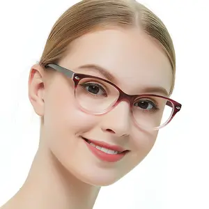 最新の女性カラフルな調整可能な可変レンズ補正メガネ高品質の女性ACETATE眼鏡フレーム