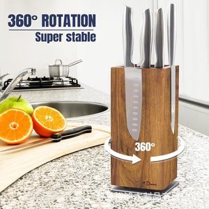 Porte-couteaux magnétique en bois Yuhong, rotation à 360 degrés, double face, support universel pour comptoir de cuisine - Product Image 2