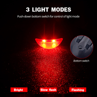 At Solar Energy lampu belakang sepeda, 2 LED lampu belakang untuk sepeda gunung, peringatan keselamatan, fitur tahan air lampu sepeda surya